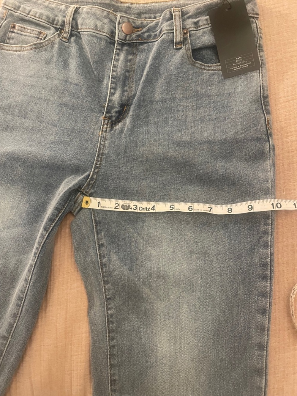 NWT WESTFADE Light Wash Jeans with Brown Flame Embroidery - Picture 5 of 8